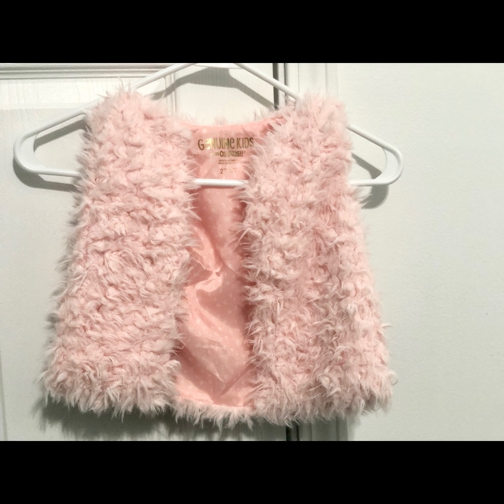 Pink fur vest